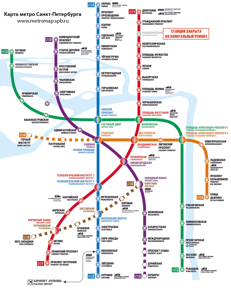 Фото Карта Метро Санкт